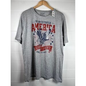 Home of the Brave America Eagle‎ T Shirt Patriotic USA Mens XL Heather Gray NWT